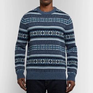 NWOT - WALLACE & BARNES BY J. CREW MEN’S FAIR ISLE 100% WOOL SWEATER - SZ SMALL